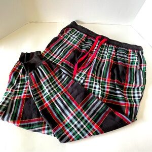Secret Treasures Lounge Pants  W/pockets Sz 12-14 Multicolored Green, Red, Gold